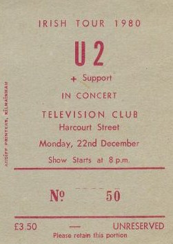 T.V. Club Dublin the smallest venue U2 play on the Irish leg of the Boy Tour