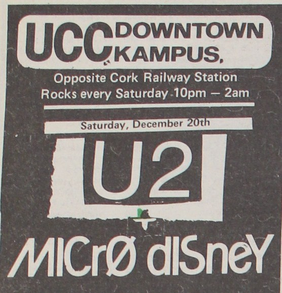 U2's last appearance at the Downtown Kampus 20 12 1980