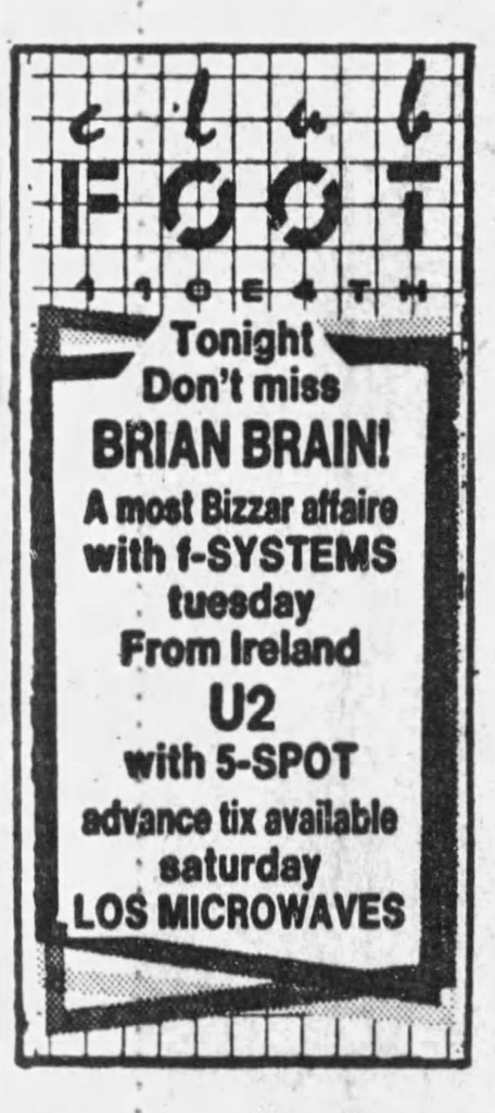 U2 play their first date in Austin Texas on the Boy Tour 1981