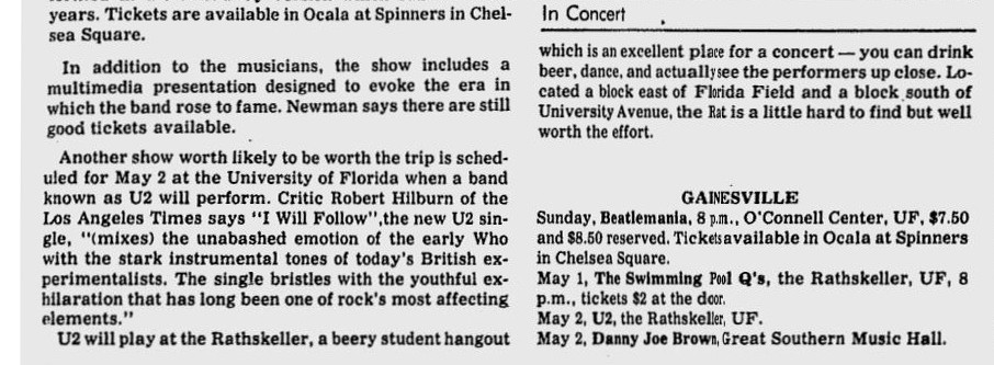After a short break from tour to record October U2 return to the USA
