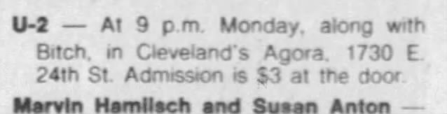 U2 play a concert at the Agora Ballroom in Cleveland Ohio 1981 on their Boy tour