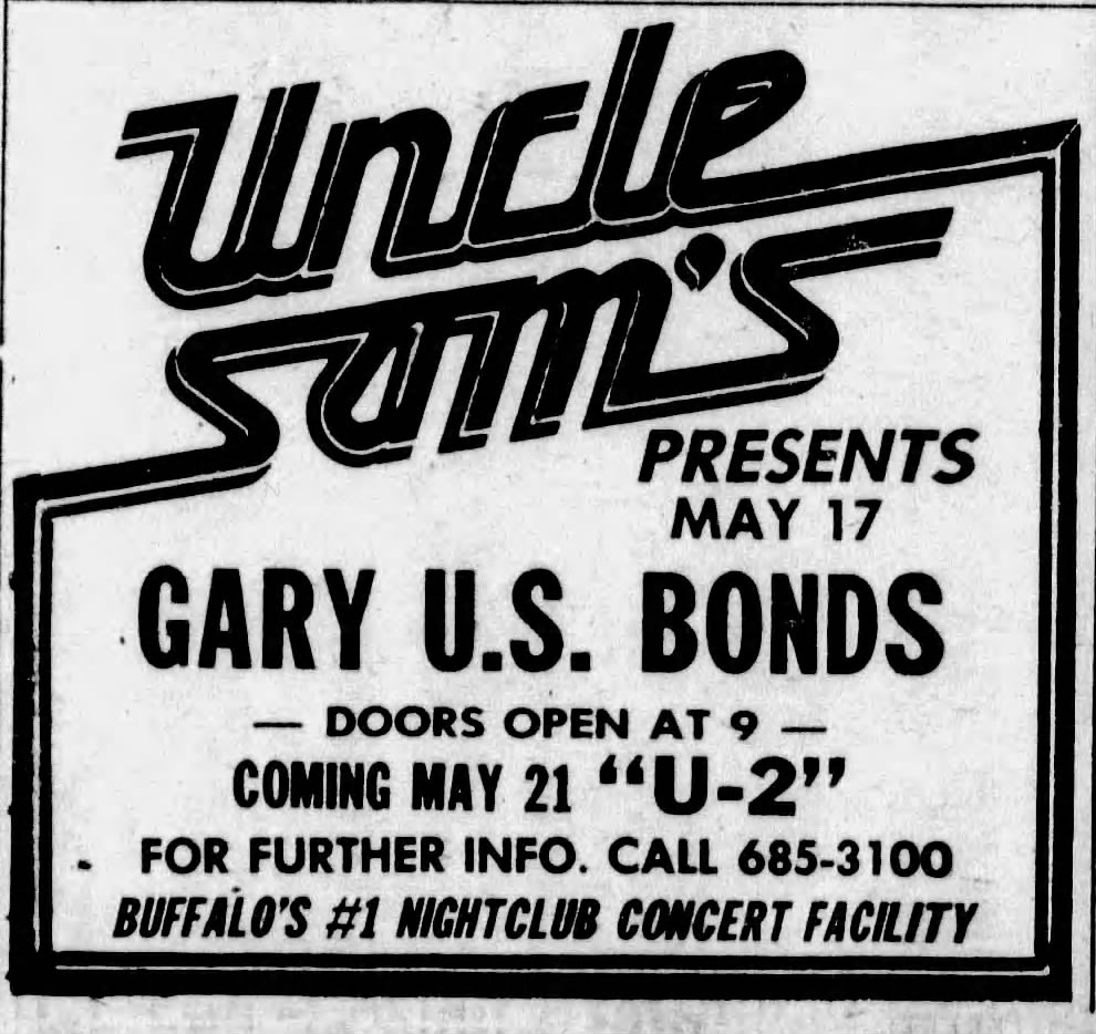 U2 at Uncle Sam's on the Boy Tour 1981