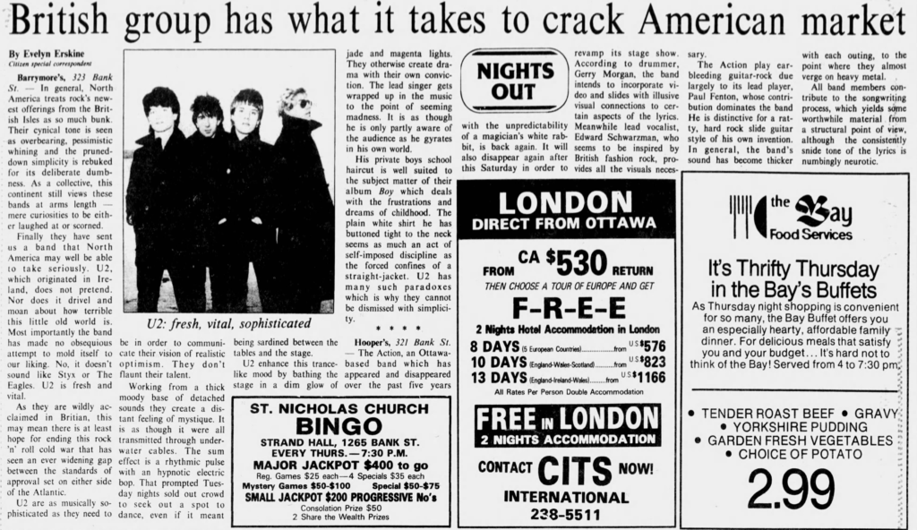 U2 are called a British group in the Canadian press