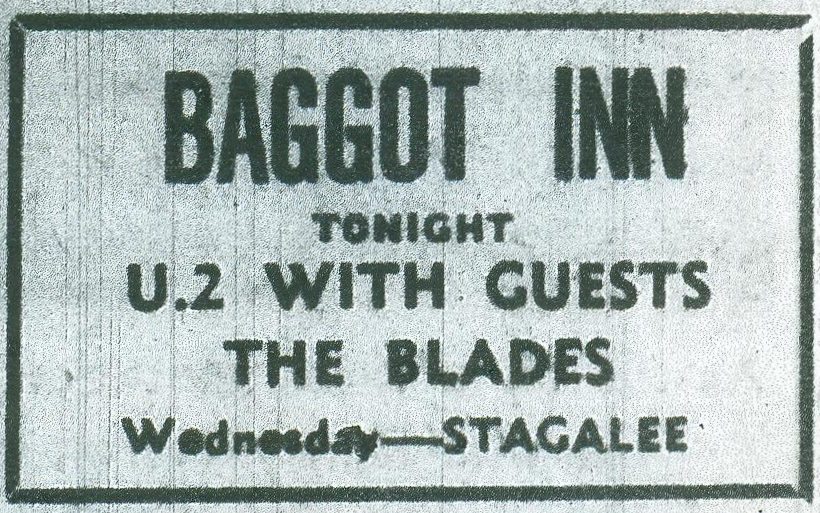 U2 and The Blades start their run of shows at the Baggot Inn Dublin