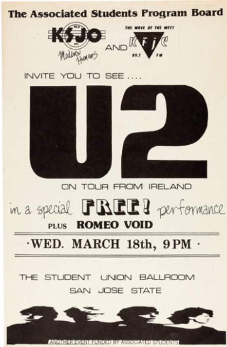 U2 play a free concert at the San Jose State University