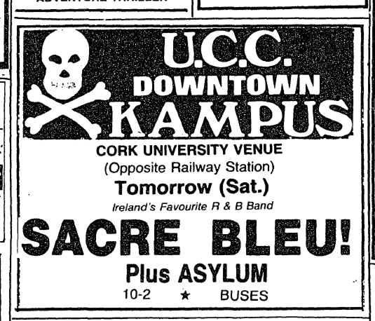 Asylum supporting Sacre Bleu at the Downtown Kampus