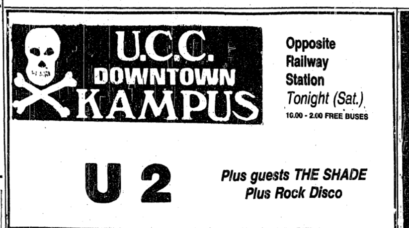 Downtown Kampus concert on U2's Come Out To Play 1980 Irish tour