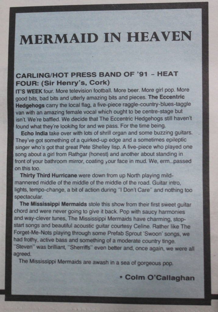 Hot Press review of Heat 4 of the 1991 Carling Hot Press Battle of the bands