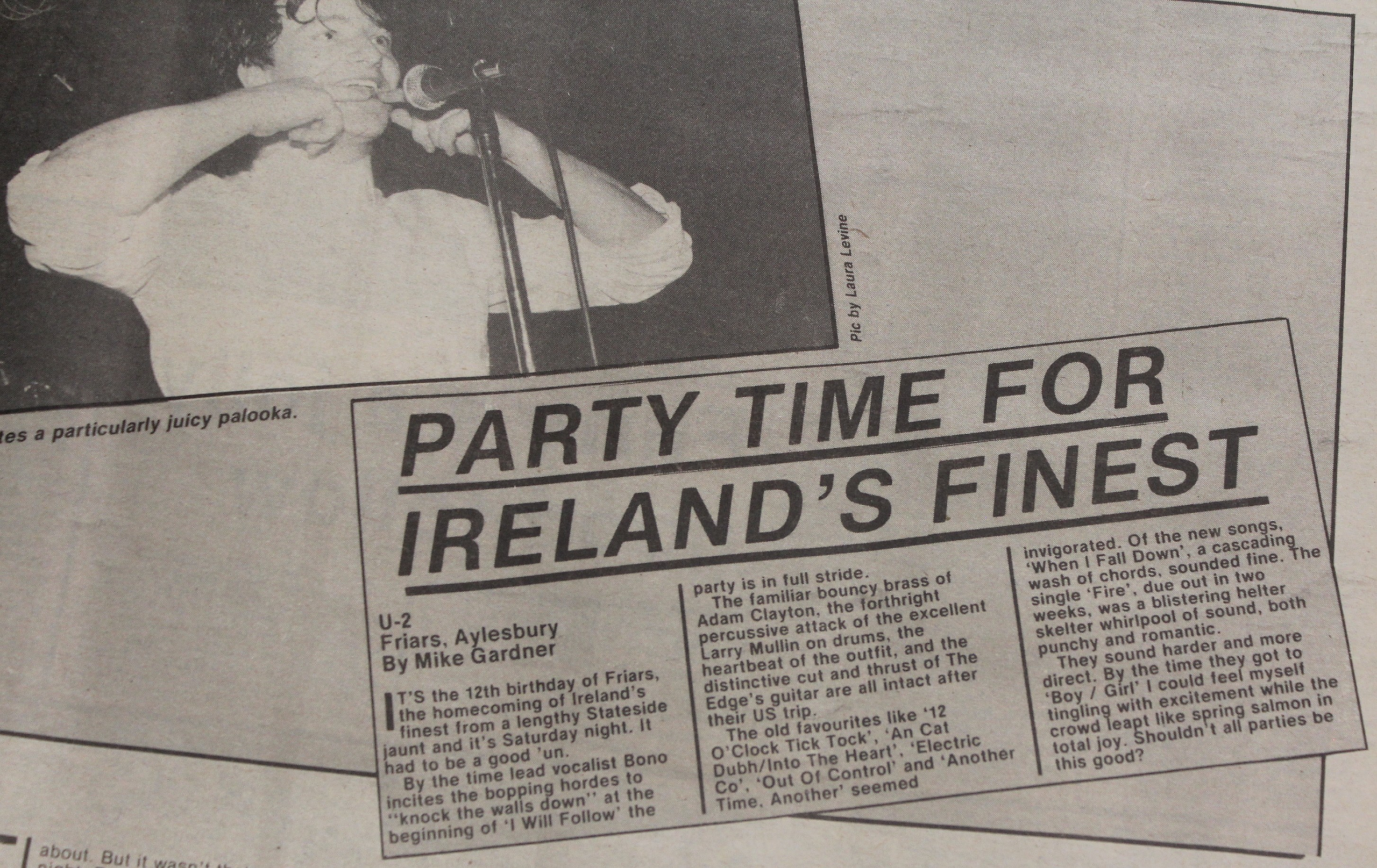 Friars Club review from Record Mirror U2 return to the UK