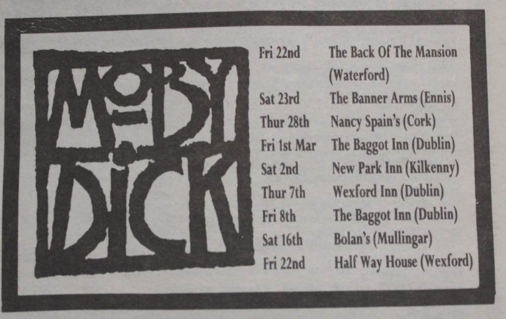 Moby Dick advert from Hot Press 1991
