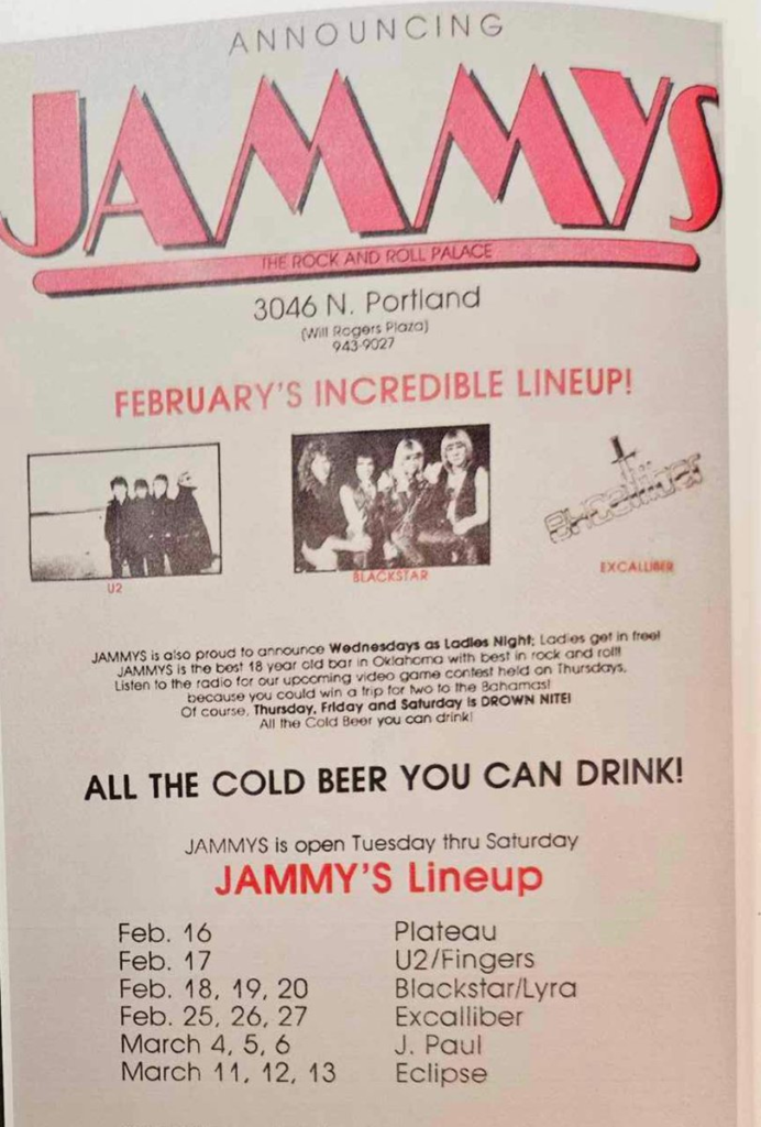 U2 and Fingers play a concert at Jammys 1982