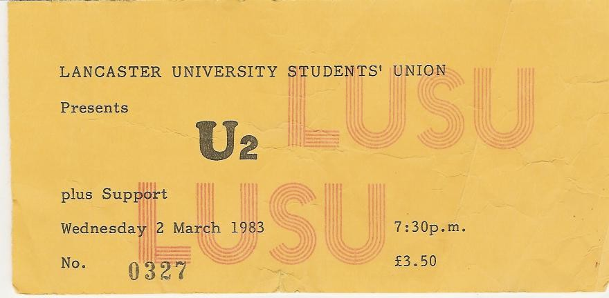 Lancaster University concert ticket stub 1983