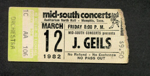 Freeze Frame tour 1982 concert ticket stub