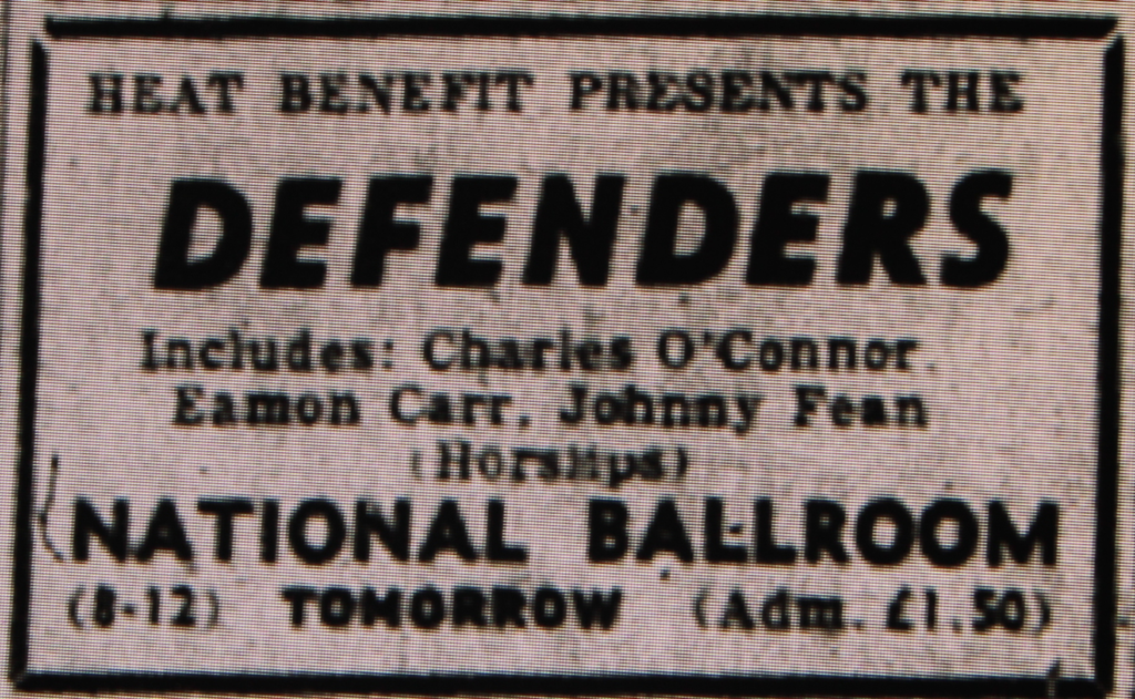 Advert for the Defenders concert